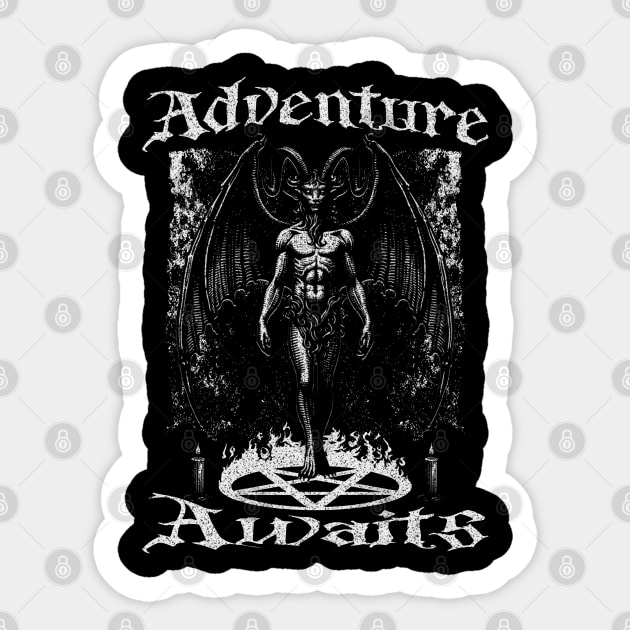 Gothic Positive Adventure Awaits Positively Goth Devil Sticker by Yesteeyear
